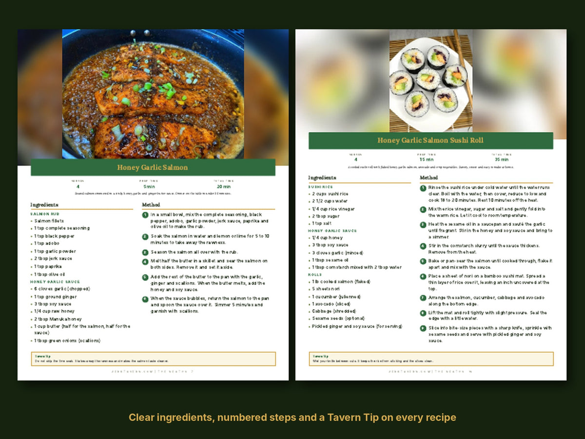 Recipe pages